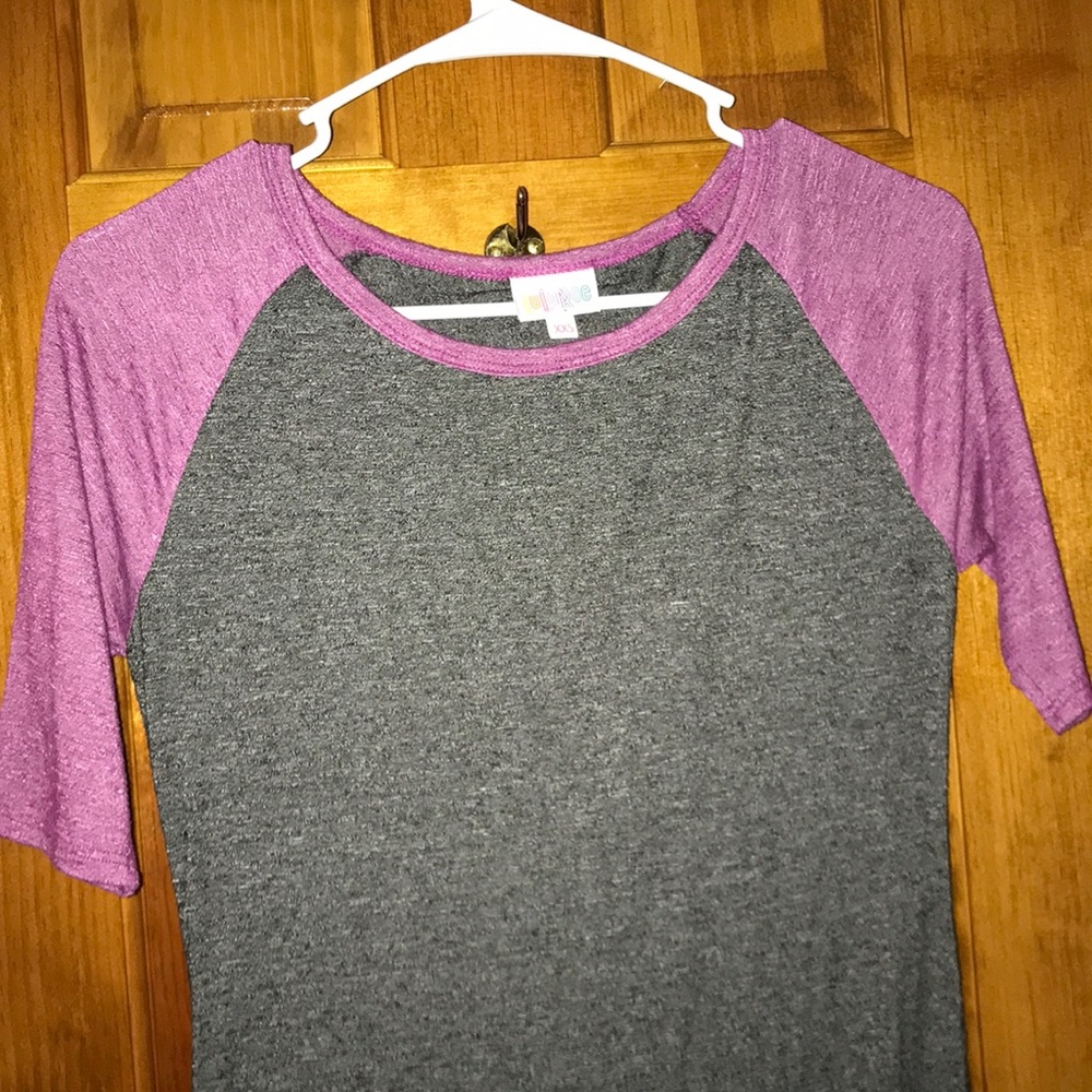 Lularoe Julia heathered gray and purple